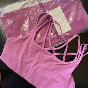 Pink Athleta bra and leggings set